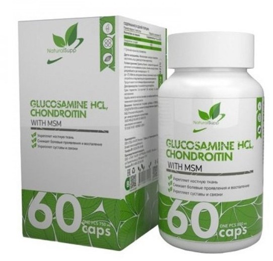 NaturalSupp Glucosamine Chondroitin MSM, 60 капс.